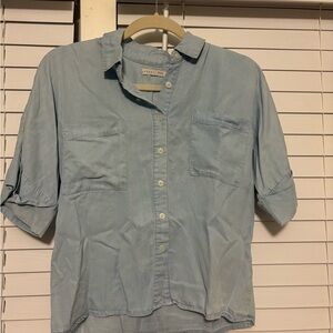 Copper Key Sky Blue Casual Button Down Shirt
